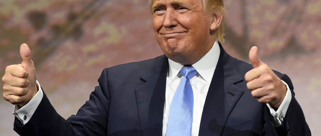 Donald Trump speaks during the National Rifle Association's annual meeting in Nashville, Tennessee